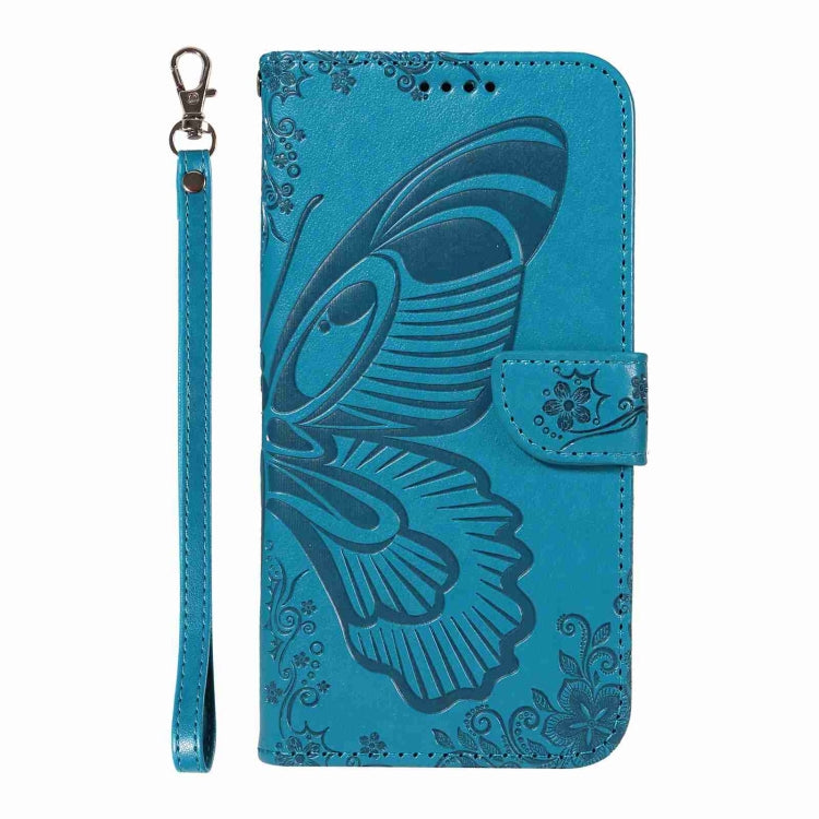 For iPhone 16 Pro Max Swallowtail Butterfly Embossed Leather Phone Case(Blue) - iPhone 16 Pro Max Cases by PMC Jewellery | Online Shopping South Africa | PMC Jewellery | Buy Now Pay Later Mobicred