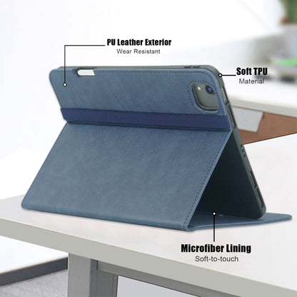 For iPad Air 11 2024 / Pro 11 2022 Front Stand Smart TPU Leather Tablet Case(Dark Blue) - iPad Air 11 2024 Cases by PMC Jewellery | Online Shopping South Africa | PMC Jewellery | Buy Now Pay Later Mobicred