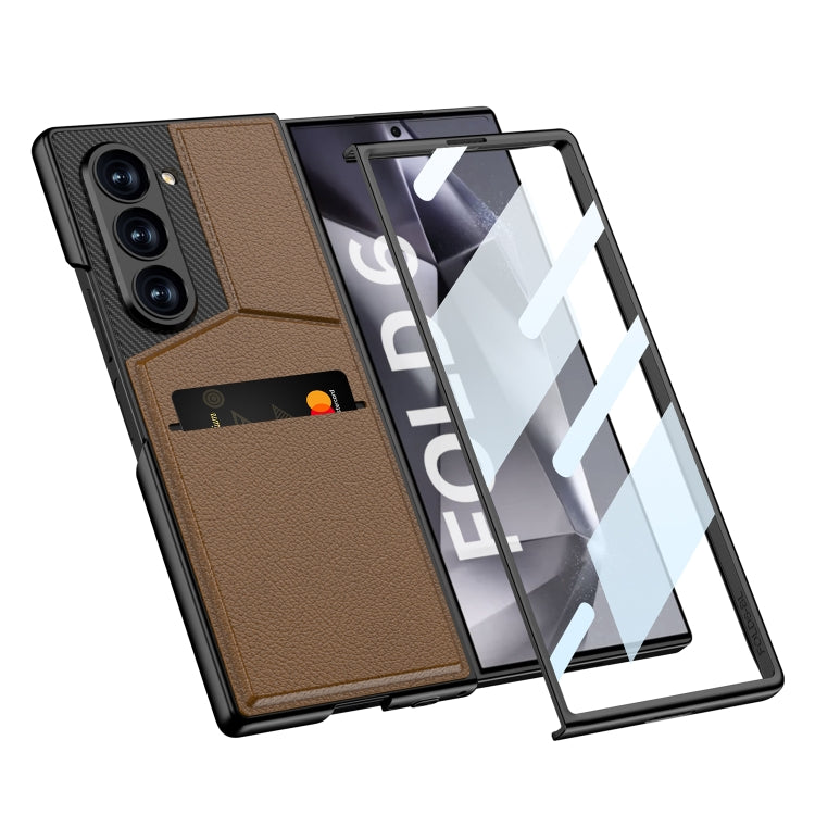 For Samsung Galaxy Z Fold6 GKK Integrated Rotor Bracket Recessed Card Bag Phone Case(Titanium Grey) - Galaxy Z Fold6 5G Cases by GKK | Online Shopping South Africa | PMC Jewellery | Buy Now Pay Later Mobicred