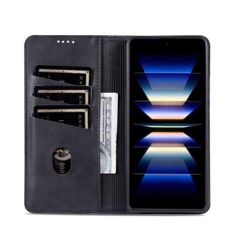 For Redmi K70 Ultra AZNS Magnetic Calf Texture Flip Leather Phone Case(Black) - Xiaomi Cases by AZNS | Online Shopping South Africa | PMC Jewellery | Buy Now Pay Later Mobicred