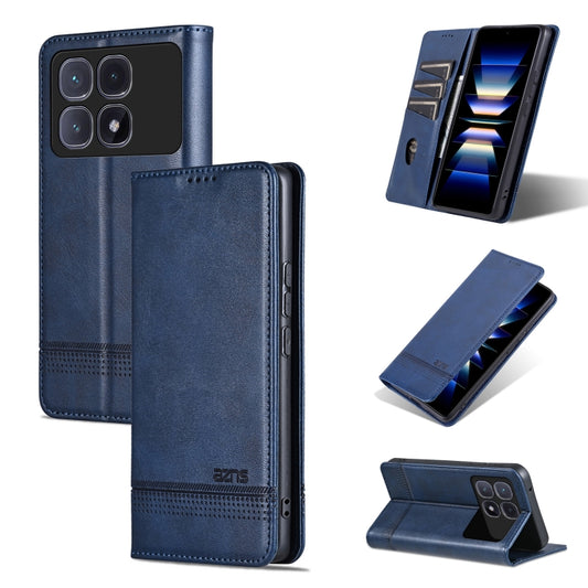 For Redmi K70 Ultra AZNS Magnetic Calf Texture Flip Leather Phone Case(Dark Blue) - Xiaomi Cases by AZNS | Online Shopping South Africa | PMC Jewellery | Buy Now Pay Later Mobicred