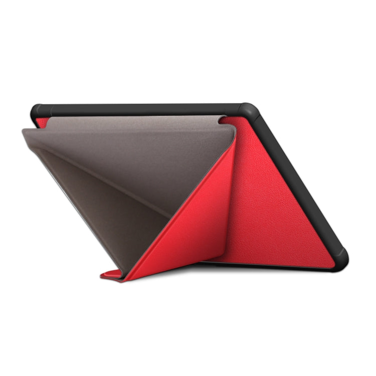 For Kobo Libra Colour 2024 Solid Color Deformation TPU Leather Smart Tablet Case(Red) - Others by PMC Jewellery | Online Shopping South Africa | PMC Jewellery | Buy Now Pay Later Mobicred