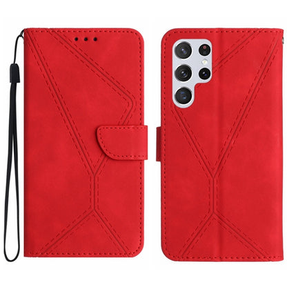 For Samsung Galaxy S25 Ultra 5G Stitching Embossed Leather Phone Case(Red) - Galaxy S25 Ultra 5G Cases by PMC Jewellery | Online Shopping South Africa | PMC Jewellery | Buy Now Pay Later Mobicred