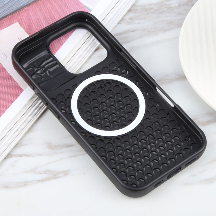 For iPhone 16 Pro Max Pure Color Honeycomb Aromatherapy MagSafe Phone Case(Black) - iPhone 16 Pro Max Cases by PMC Jewellery | Online Shopping South Africa | PMC Jewellery | Buy Now Pay Later Mobicred