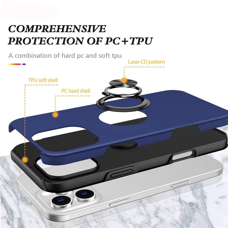 For iPhone 16 Magnetic Ring Holder Phone Case(Navy Blue) - iPhone 16 Cases by PMC Jewellery | Online Shopping South Africa | PMC Jewellery | Buy Now Pay Later Mobicred