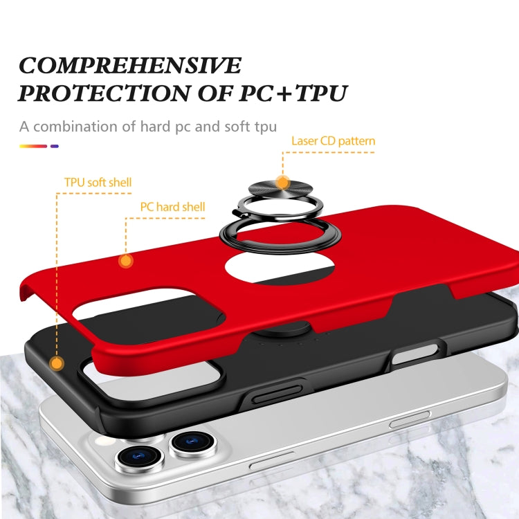 For iPhone 16 Magnetic Ring Holder Phone Case(Red) - iPhone 16 Cases by PMC Jewellery | Online Shopping South Africa | PMC Jewellery | Buy Now Pay Later Mobicred