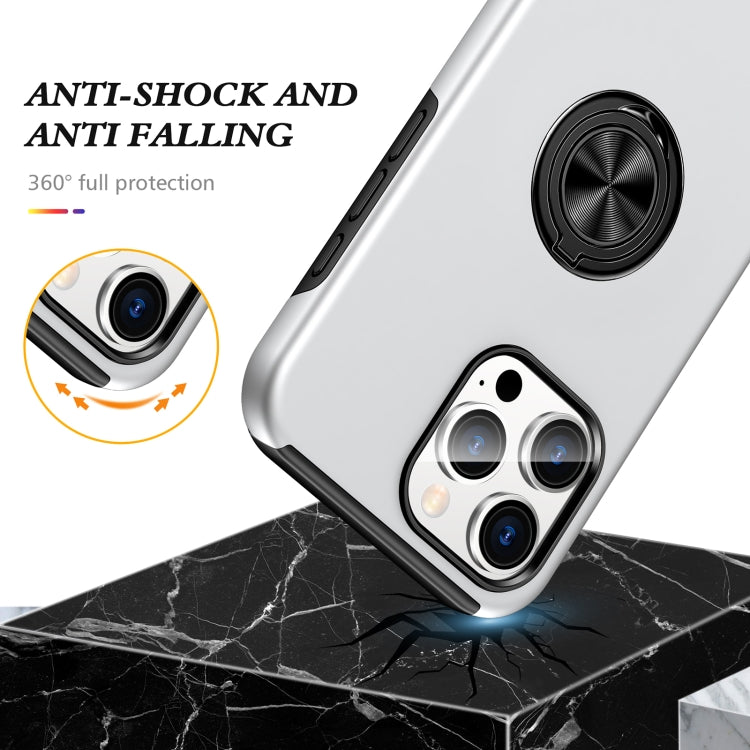 For iPhone 16 Magnetic Ring Holder Phone Case(Silver) - iPhone 16 Cases by PMC Jewellery | Online Shopping South Africa | PMC Jewellery | Buy Now Pay Later Mobicred