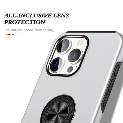 For iPhone 16 Plus Magnetic Ring Holder Phone Case(Silver) - iPhone 16 Plus Cases by PMC Jewellery | Online Shopping South Africa | PMC Jewellery | Buy Now Pay Later Mobicred