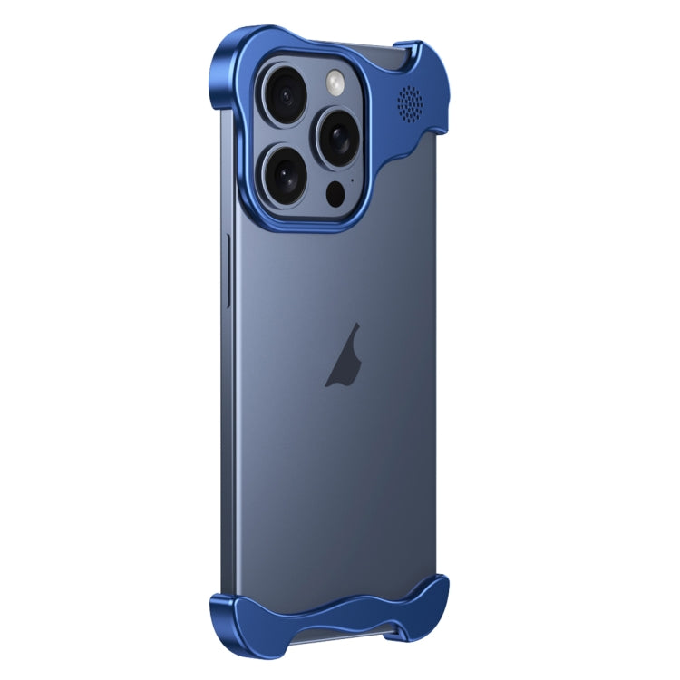 For iPhone 12 Pro Aromatherapy Alloy Frameless Phone Case(Blue) - iPhone 12 / 12 Pro Cases by PMC Jewellery | Online Shopping South Africa | PMC Jewellery | Buy Now Pay Later Mobicred