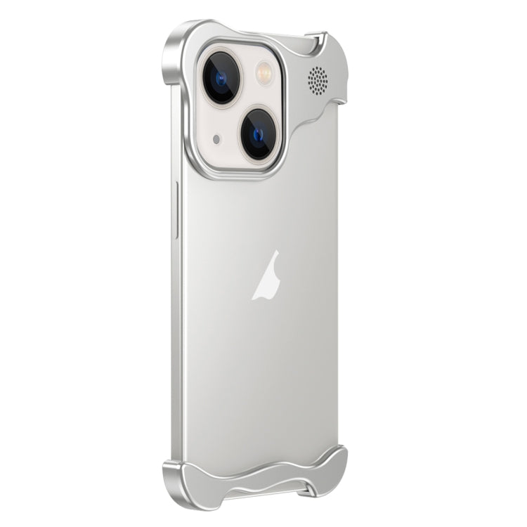 For iPhone 14 Plus Aromatherapy Alloy Frameless Phone Case(Silver) - iPhone 14 Plus Cases by PMC Jewellery | Online Shopping South Africa | PMC Jewellery | Buy Now Pay Later Mobicred