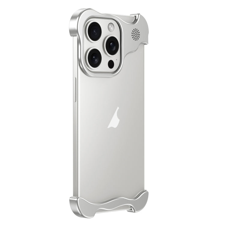 For iPhone 16 Pro Max Aromatherapy Alloy Frameless Phone Case(Silver) - iPhone 16 Pro Max Cases by PMC Jewellery | Online Shopping South Africa | PMC Jewellery | Buy Now Pay Later Mobicred