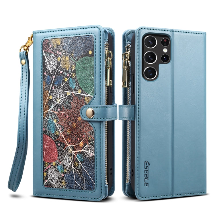 For Samsung Galaxy S25 Ultra 5G ESEBLE Star Series Lanyard Zipper Wallet RFID Leather Case(Blue) - Galaxy S25 Ultra 5G Cases by ESEBLE | Online Shopping South Africa | PMC Jewellery | Buy Now Pay Later Mobicred