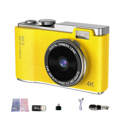 LK003 2.4 inch Dual-lens 4K HD CCD Camera Retro Kids Camera(Yellow) - Children Cameras by PMC Jewellery | Online Shopping South Africa | PMC Jewellery | Buy Now Pay Later Mobicred