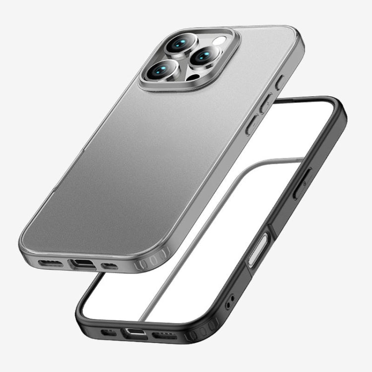 For iPhone 16 Pro Max Armor Clear TPU Hard PC Phone Case(Matte Black) - iPhone 16 Pro Max Cases by PMC Jewellery | Online Shopping South Africa | PMC Jewellery | Buy Now Pay Later Mobicred