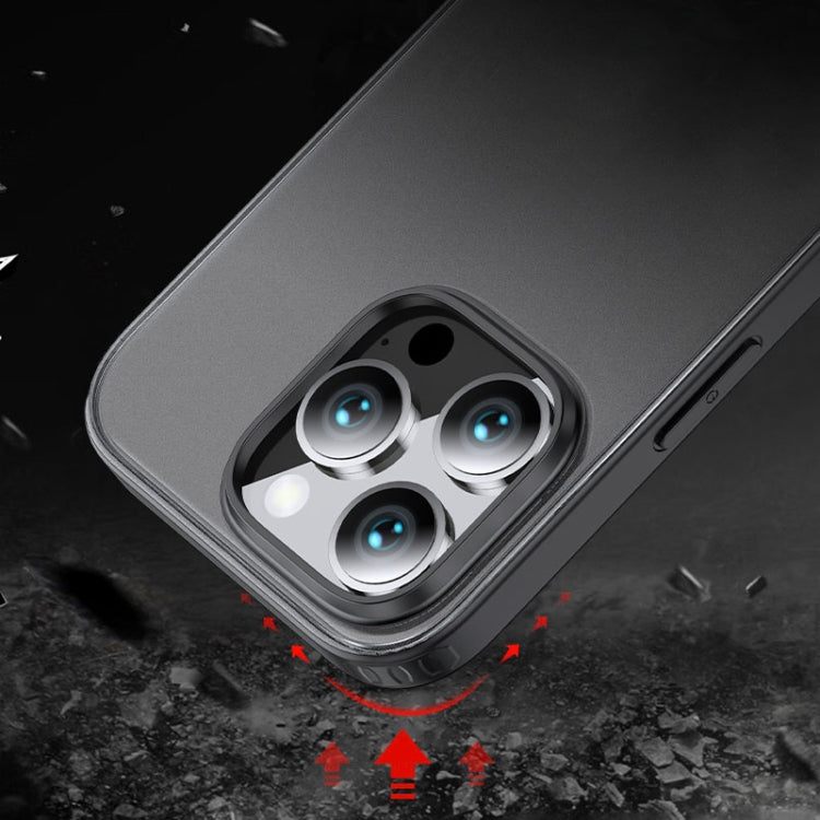 For iPhone 16 Pro Max Armor Clear TPU Hard PC Phone Case(Matte Black) - iPhone 16 Pro Max Cases by PMC Jewellery | Online Shopping South Africa | PMC Jewellery | Buy Now Pay Later Mobicred