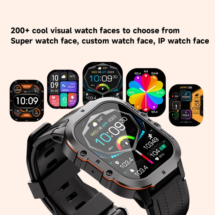 LEMFO C26 1.96 inch Sport Smart Watch, Support Bluetooth Call / Message Notification / Heart Rate / Blood Pressure Health Monitor(Orange) - Smart Watches by LEMFO | Online Shopping South Africa | PMC Jewellery | Buy Now Pay Later Mobicred