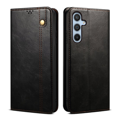 For Samsung Galaxy S25+ 5G Oil Wax Crazy Horse Texture Leather Phone Case(Black) - Galaxy S25+ 5G Cases by PMC Jewellery | Online Shopping South Africa | PMC Jewellery | Buy Now Pay Later Mobicred