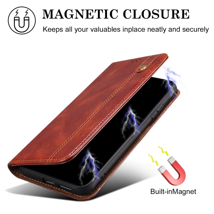 For Samsung Galaxy S25+ 5G Oil Wax Crazy Horse Texture Leather Phone Case(Brown) - Galaxy S25+ 5G Cases by PMC Jewellery | Online Shopping South Africa | PMC Jewellery | Buy Now Pay Later Mobicred