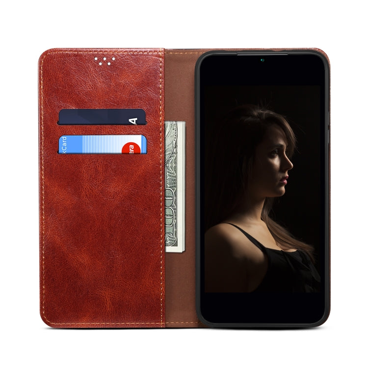 For Samsung Galaxy S25 Ultra 5G Oil Wax Crazy Horse Texture Leather Phone Case(Brown) - Galaxy S25 Ultra 5G Cases by PMC Jewellery | Online Shopping South Africa | PMC Jewellery | Buy Now Pay Later Mobicred