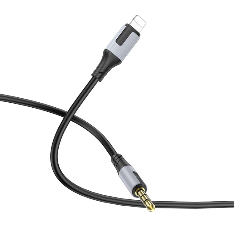 Borofone BL19 AUX Creator Audio Cable, 3.5mm to 8 Pin Cable, Length: 1m(Black) - Video & Audio Cable by Borofone | Online Shopping South Africa | PMC Jewellery | Buy Now Pay Later Mobicred