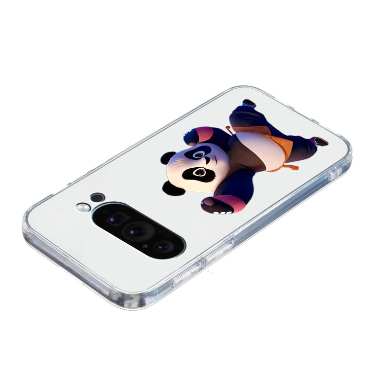 For Google Pixel 9 Colored Drawing Pattern Transparent TPU Phone Case(Panda) - Google Cases by PMC Jewellery | Online Shopping South Africa | PMC Jewellery | Buy Now Pay Later Mobicred