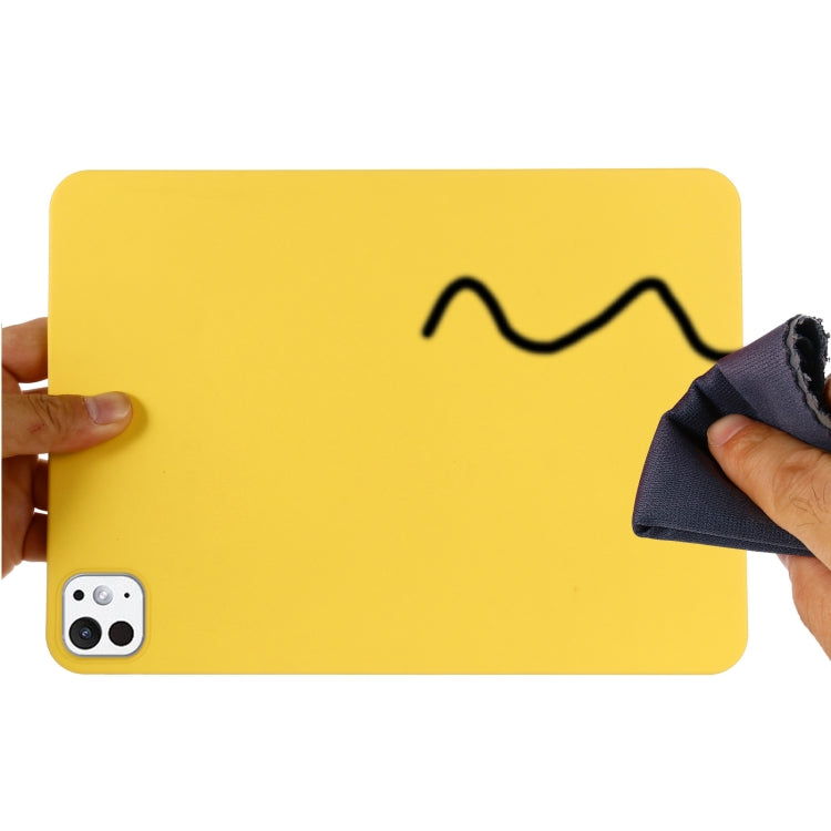 For iPad Pro 13 2024 Pure Color Liquid Silicone Shockproof Tablet Case(Yellow) - iPad Pro 13 2024 Cases by PMC Jewellery | Online Shopping South Africa | PMC Jewellery | Buy Now Pay Later Mobicred