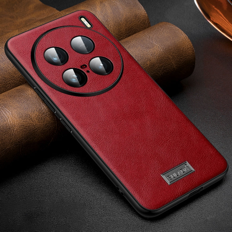 For vivo X100 Ultra SULADA Shockproof TPU + Handmade Leather Phone Case(Red) - vivo Cases by SULADA | Online Shopping South Africa | PMC Jewellery | Buy Now Pay Later Mobicred