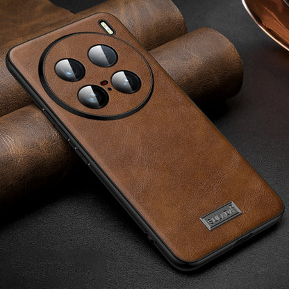 For vivo X100 Ultra SULADA Shockproof TPU + Handmade Leather Phone Case(Brown) - vivo Cases by SULADA | Online Shopping South Africa | PMC Jewellery | Buy Now Pay Later Mobicred