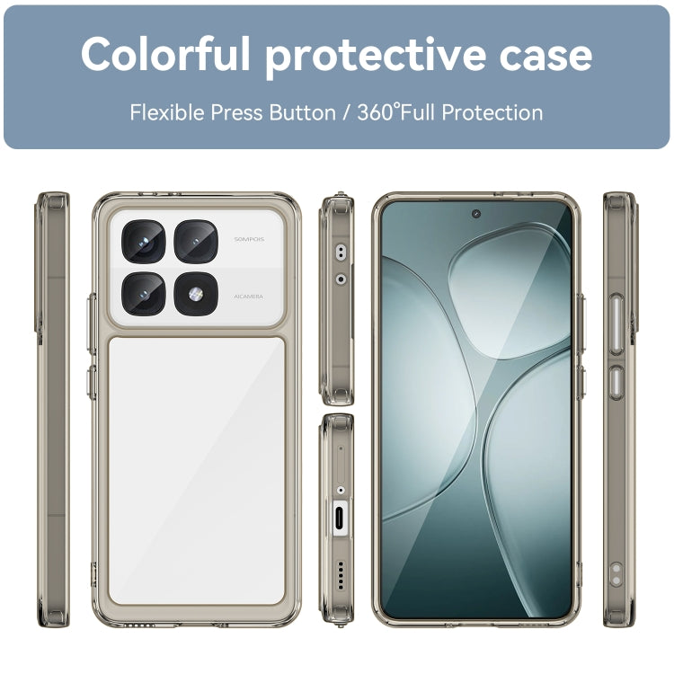 For Redmi K70 Ultra Colorful Series Acrylic Hybrid TPU Phone Case(Transparent Grey) - Xiaomi Cases by PMC Jewellery | Online Shopping South Africa | PMC Jewellery | Buy Now Pay Later Mobicred