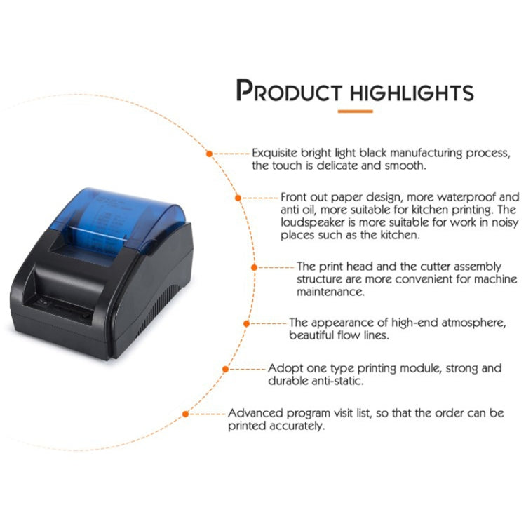 BT-58D 58mm USB+Bluetooth Thermal Receipt Printer(US Plug) - Printer by PMC Jewellery | Online Shopping South Africa | PMC Jewellery | Buy Now Pay Later Mobicred