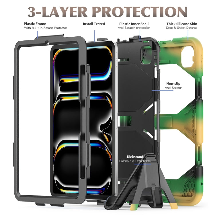 For iPad Pro 11 2024 Colorful Silicone Heavy Duty Hybrid PC Tablet Case(Camouflage) - iPad Pro 11 2024 Cases by PMC Jewellery | Online Shopping South Africa | PMC Jewellery | Buy Now Pay Later Mobicred