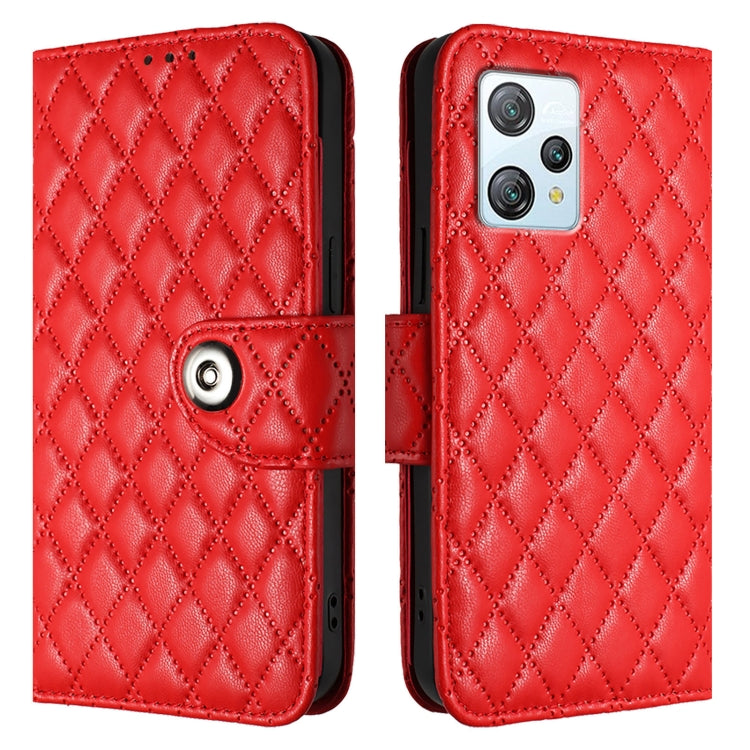 For Blackview A53 Rhombic Texture Flip Leather Phone Case with Lanyard(Red) - More Brand by PMC Jewellery | Online Shopping South Africa | PMC Jewellery | Buy Now Pay Later Mobicred