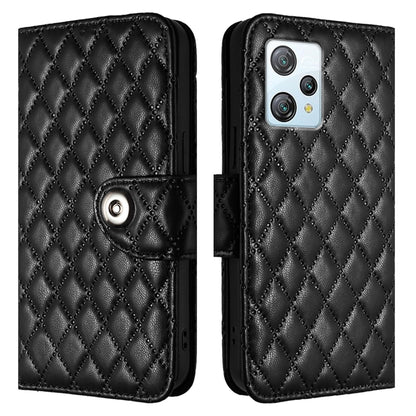 For Blackview A53 Rhombic Texture Flip Leather Phone Case with Lanyard(Black) - More Brand by PMC Jewellery | Online Shopping South Africa | PMC Jewellery | Buy Now Pay Later Mobicred