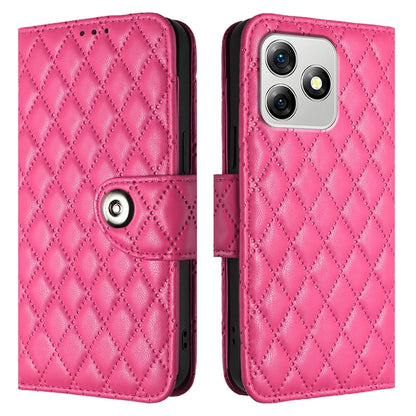 For Ulefone Note 18 Ultra Rhombic Texture Flip Leather Phone Case with Lanyard(Rose Red) - Ulefone Cases by PMC Jewellery | Online Shopping South Africa | PMC Jewellery | Buy Now Pay Later Mobicred