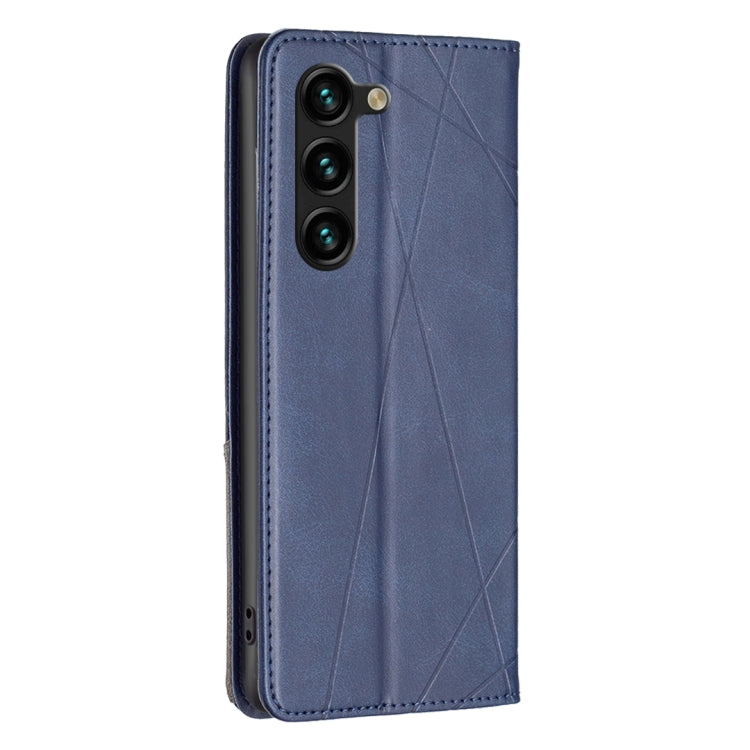 For Samsung Galaxy S25+ 5G Rhombus Texture Magnetic Leather Phone Case(Blue) - Galaxy S25+ 5G Cases by PMC Jewellery | Online Shopping South Africa | PMC Jewellery | Buy Now Pay Later Mobicred