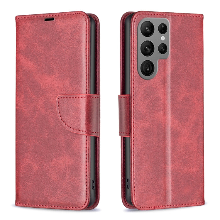 For Samsung Galaxy S25 Ultra 5G Lambskin Texture Pure Color Flip Leather Phone Case(Red) - Galaxy S25 Ultra 5G Cases by PMC Jewellery | Online Shopping South Africa | PMC Jewellery | Buy Now Pay Later Mobicred