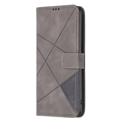 For Samsung Galaxy S25 5G Magnetic Buckle Rhombus Texture Leather Phone Case(Grey) - Galaxy S25 5G Cases by PMC Jewellery | Online Shopping South Africa | PMC Jewellery | Buy Now Pay Later Mobicred