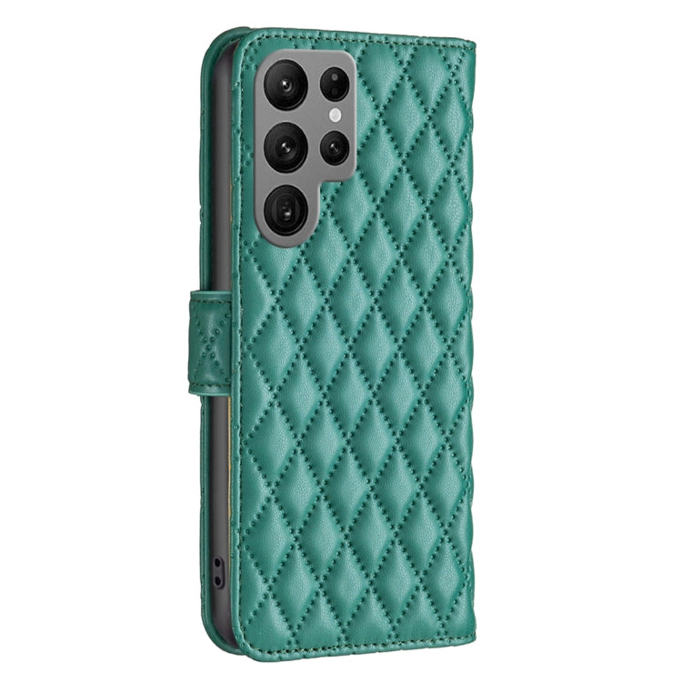 For Samsung Galaxy S25 Ultra 5G Diamond Lattice Wallet Flip Leather Phone Case(Green) - Galaxy S25 Ultra 5G Cases by PMC Jewellery | Online Shopping South Africa | PMC Jewellery | Buy Now Pay Later Mobicred