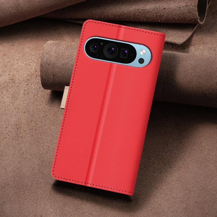 For Google Pixel 9 Color Matching RFID Anti-theft Leather Phone Case(Red) - Google Cases by PMC Jewellery | Online Shopping South Africa | PMC Jewellery | Buy Now Pay Later Mobicred