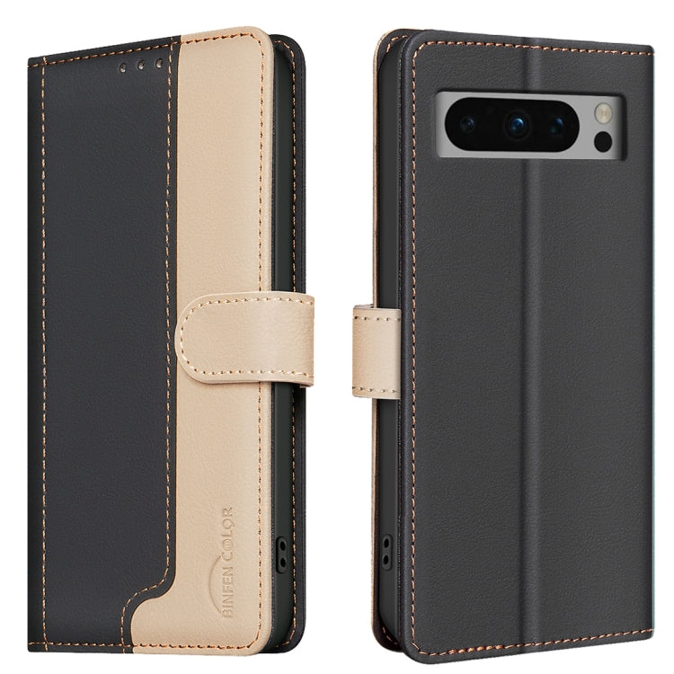 For Google Pixel 9 Pro Color Matching RFID Anti-theft Leather Phone Case(Black) - Google Cases by PMC Jewellery | Online Shopping South Africa | PMC Jewellery | Buy Now Pay Later Mobicred