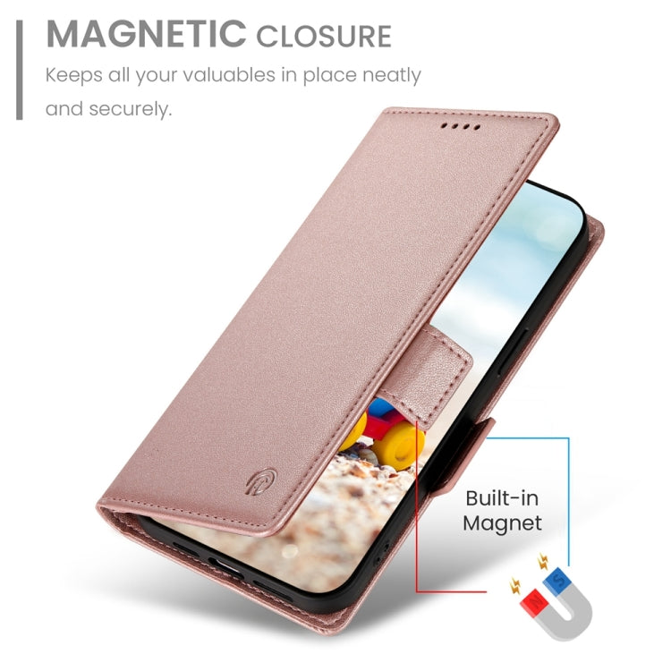 For Google Pixel 9 Side Buckle Magnetic Frosted Leather Phone Case(Rose Gold) - Google Cases by PMC Jewellery | Online Shopping South Africa | PMC Jewellery | Buy Now Pay Later Mobicred