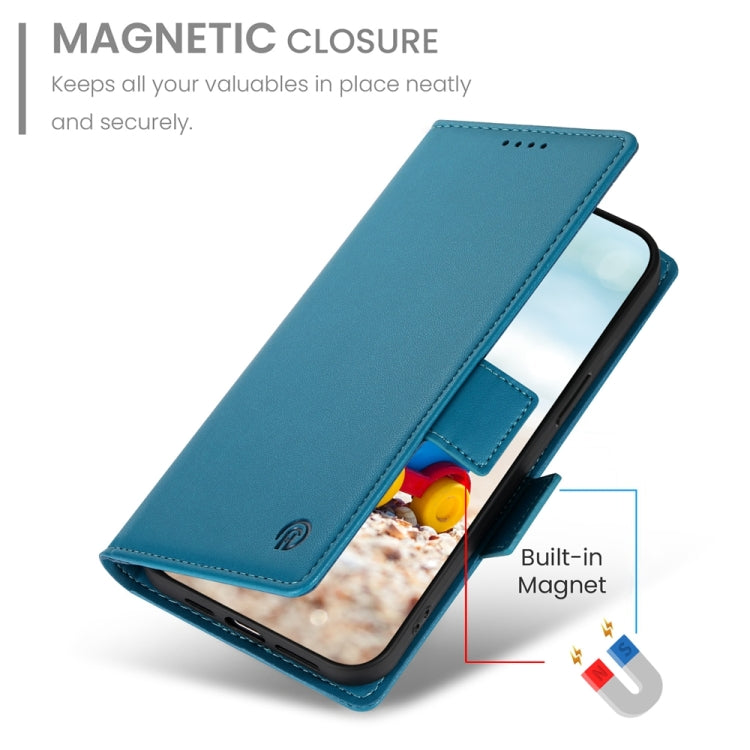 For Google Pixel 9 Side Buckle Magnetic Frosted Leather Phone Case(Blue) - Google Cases by PMC Jewellery | Online Shopping South Africa | PMC Jewellery | Buy Now Pay Later Mobicred