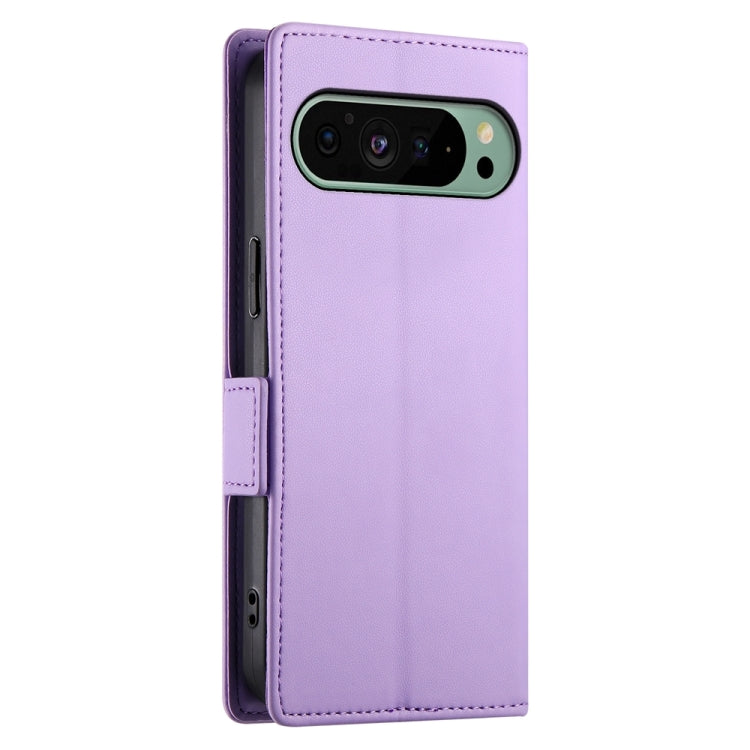 For Google Pixel 9 Side Buckle Magnetic Frosted Leather Phone Case(Purple) - Google Cases by PMC Jewellery | Online Shopping South Africa | PMC Jewellery | Buy Now Pay Later Mobicred