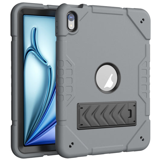 For iPad Air 11 2024 Armor Holder Silicone Hybrid PC Tablet Case(Grey Black) - iPad Air 11 2024 Cases by PMC Jewellery | Online Shopping South Africa | PMC Jewellery | Buy Now Pay Later Mobicred