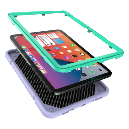 For iPad Air 11 2024 Armor Holder Silicone Hybrid PC Tablet Case(Purple Mint Green) - iPad Air 11 2024 Cases by PMC Jewellery | Online Shopping South Africa | PMC Jewellery | Buy Now Pay Later Mobicred