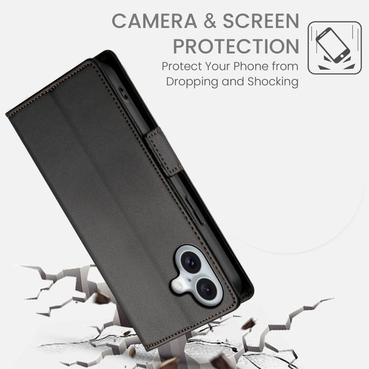 For iPhone 16 Side Buckle Magnetic Frosted Leather Phone Case(Black) - iPhone 16 Cases by PMC Jewellery | Online Shopping South Africa | PMC Jewellery | Buy Now Pay Later Mobicred