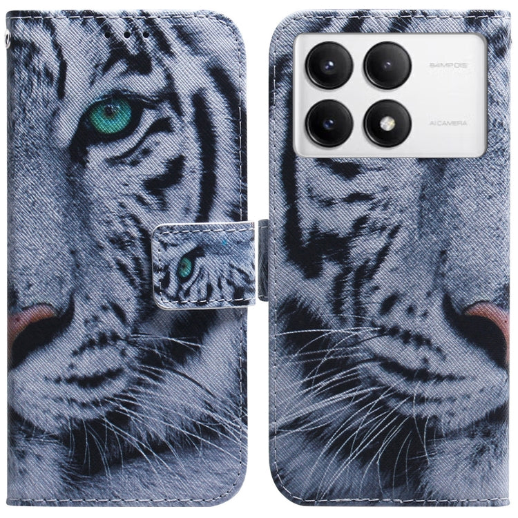 For Xiaomi Redmi K70 Pro / K70 Coloured Drawing Flip Leather Phone Case(Tiger) - K70 Cases by PMC Jewellery | Online Shopping South Africa | PMC Jewellery | Buy Now Pay Later Mobicred