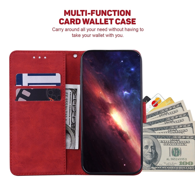 For Xiaomi Redmi K70 Pro / K70 Geometric Embossed Leather Phone Case(Red) - K70 Cases by PMC Jewellery | Online Shopping South Africa | PMC Jewellery | Buy Now Pay Later Mobicred