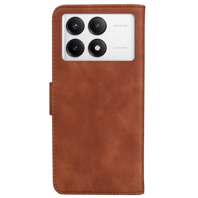 For Xiaomi Redmi K70 / K70 Pro Skin Feel Pure Color Flip Leather Phone Case(Brown) - K70 Cases by PMC Jewellery | Online Shopping South Africa | PMC Jewellery | Buy Now Pay Later Mobicred