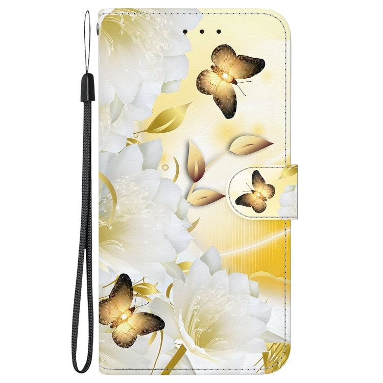 For Xiaomi Redmi K70 Pro / K70 Crystal Texture Colored Drawing Leather Phone Case(Gold Butterfly Epiphyllum) - K70 Cases by PMC Jewellery | Online Shopping South Africa | PMC Jewellery | Buy Now Pay Later Mobicred